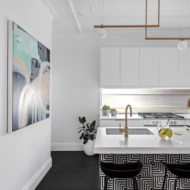 Monochromatic Kitchen Renovation Murrumbeena Interior Design Custom Cabinetry White Joinery Black Floorboards