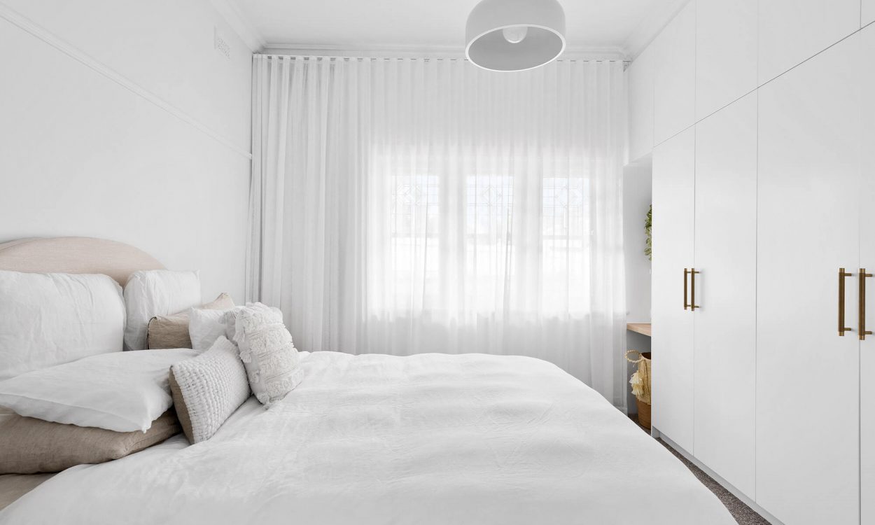 Bedroom Renovation Custom Joinery Sheer Curtains Melbourne
